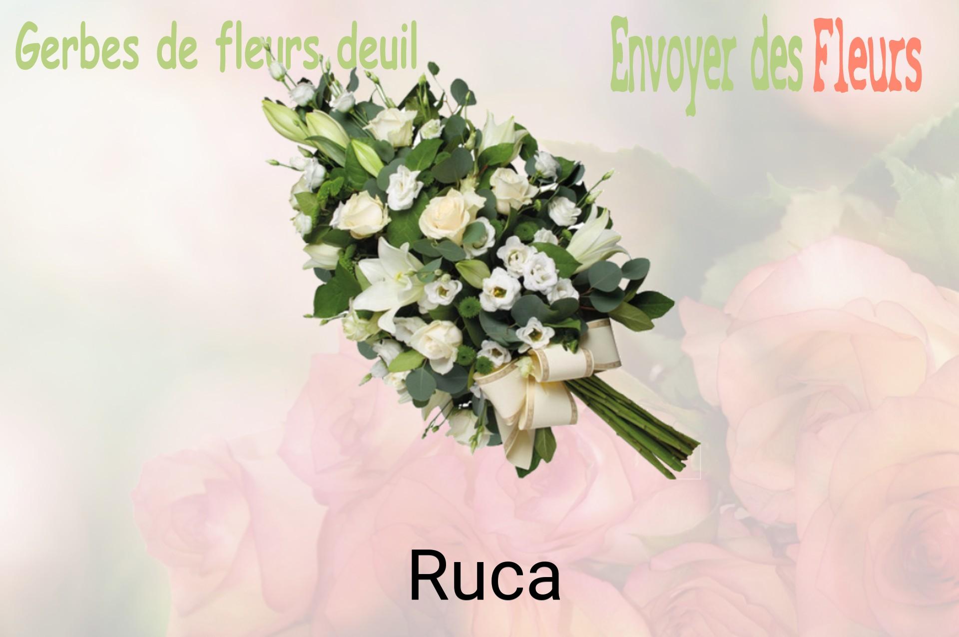 Gerbe de fleurs de deuil livrée à Ruca